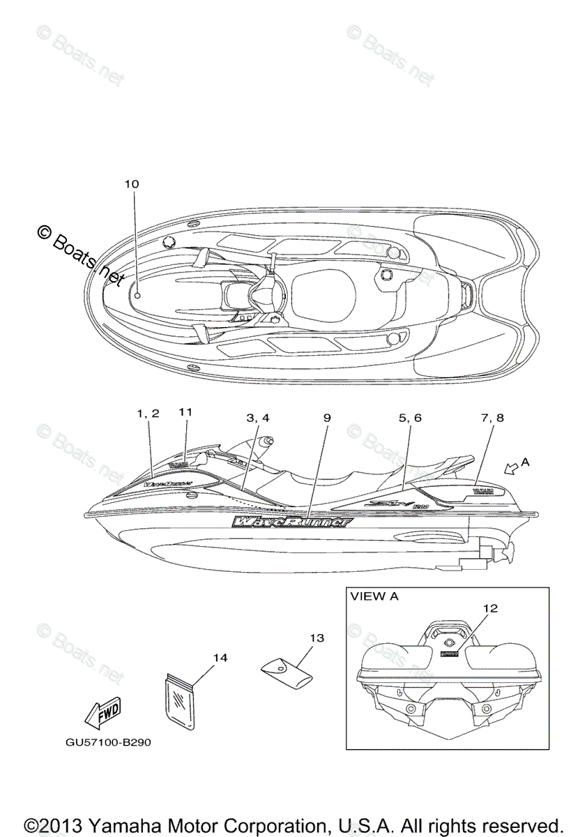 Yamaha Waverunner 2004 OEM Parts Diagram for Graphics | Boats.net