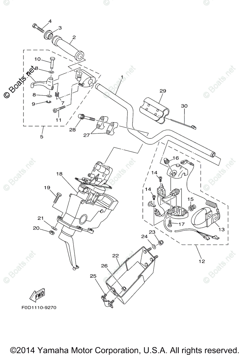 Yamaha Waverunner 2000 OEM Parts Diagram for Steering 1