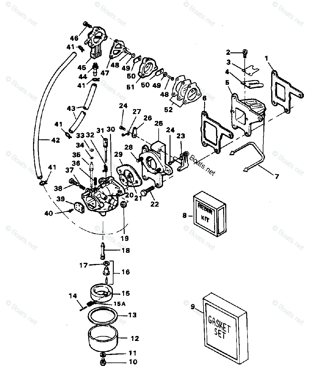 jgページ Kawasaki Motorcycle 1984 OEM Parts Diagram for Carburetor