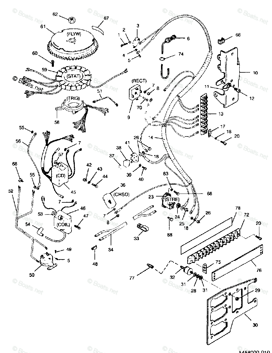 Force Outboard 1991 OEM Parts Diagram for Electrical Components | Boats.net