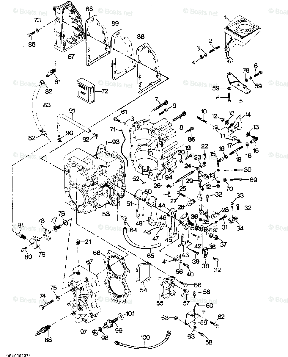 Force Outboard 1986 OEM Parts Diagram for Power Head