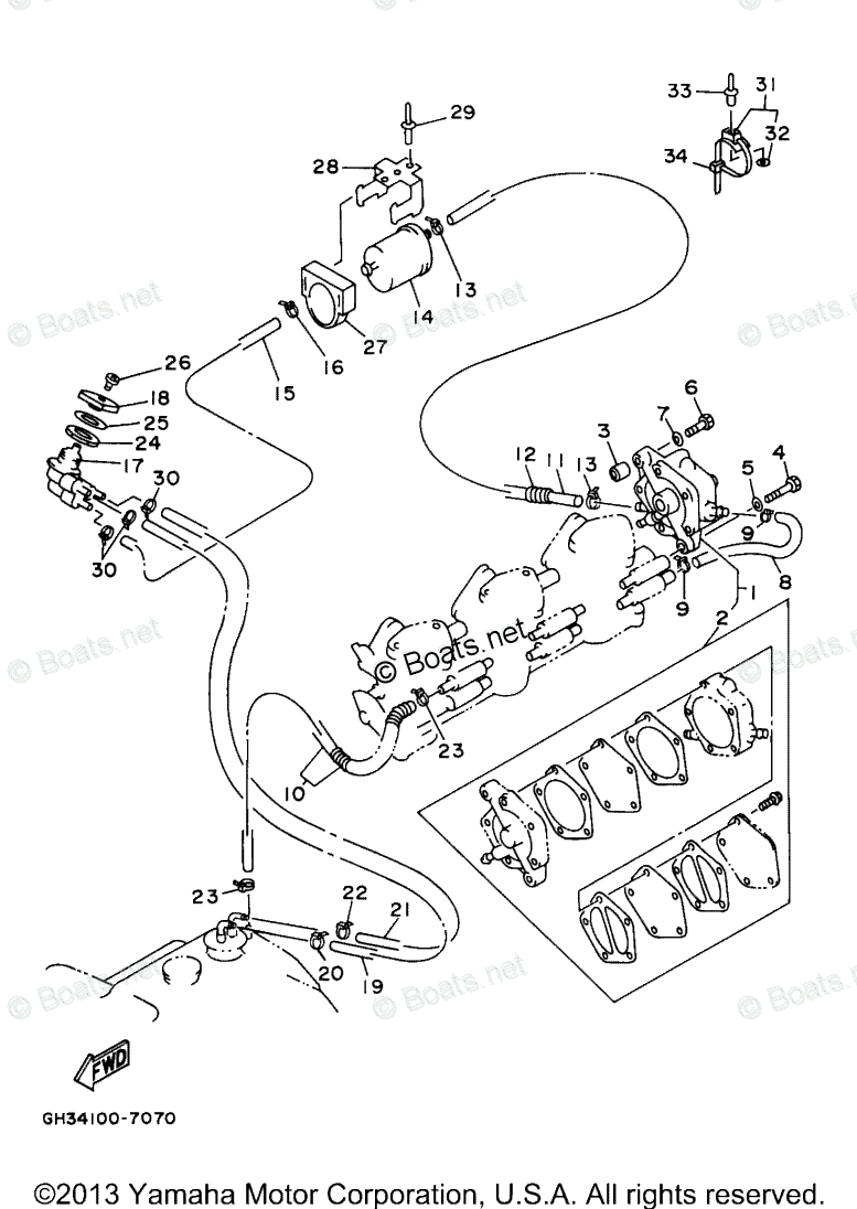 Yamaha Waverunner 1997 OEM Parts Diagram for Fuel | Boats.net