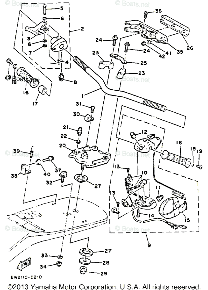 Yamaha Waverunner 1993 OEM Parts Diagram for Steering