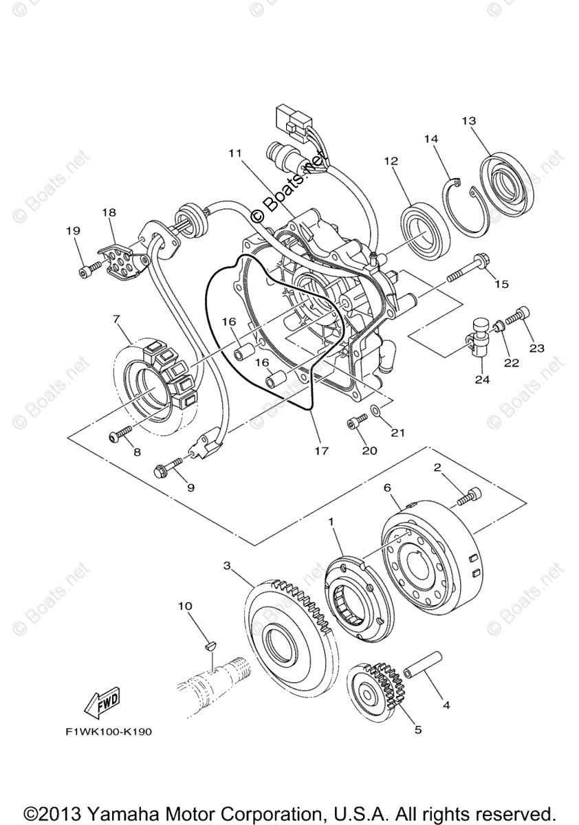 Yamaha Waverunner Parts 2014 OEM Parts Diagram for Generator