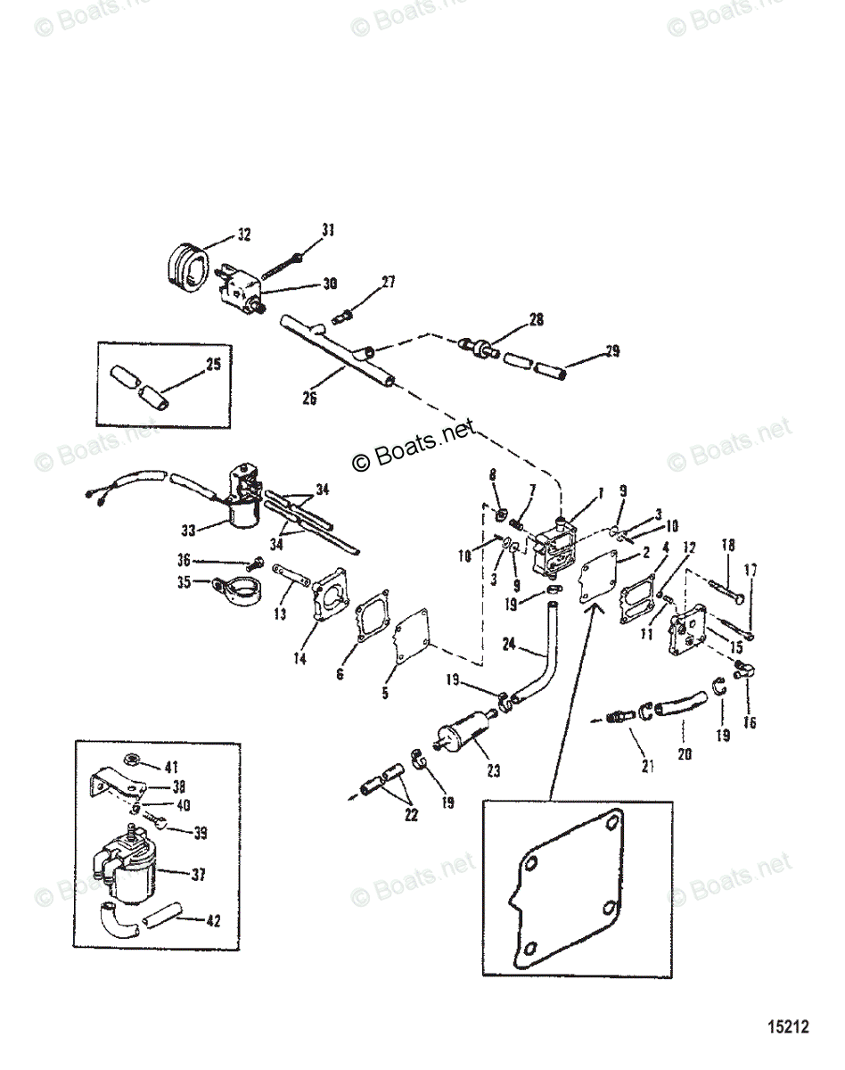 Mariner Outboard 1993 OEM Parts Diagram for Fuel Pump(Use With Inline ...