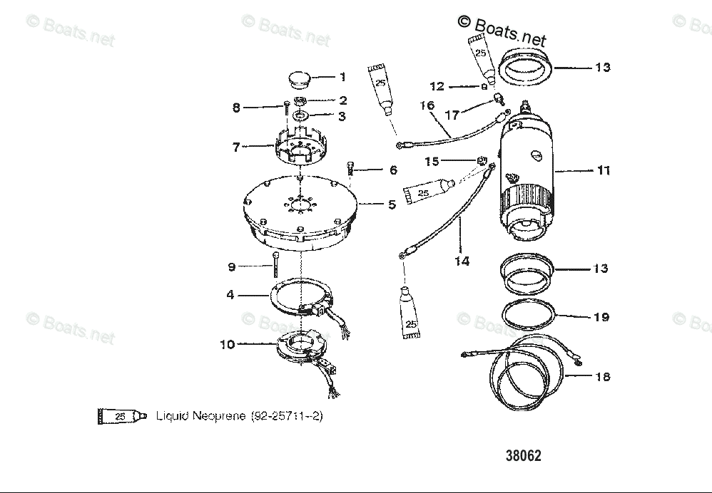 Mariner Outboard 1990 OEM Parts Diagram for Flywheel, Stator and