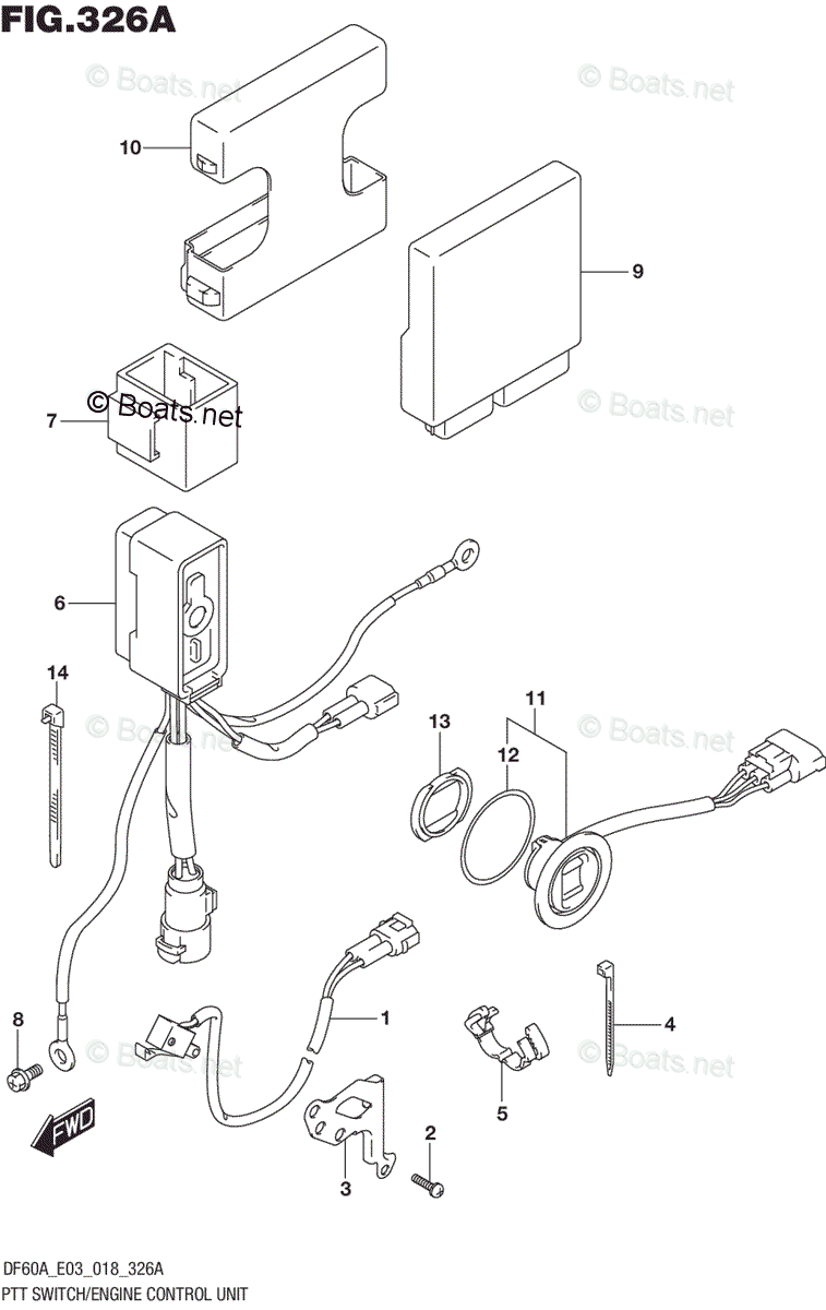 Suzuki Outboard 2018 OEM Parts Diagram for PTT SWITCH/ENGINE CONTROL ...