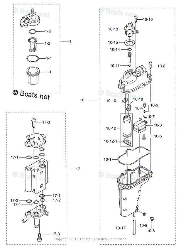Tohatsu Outboard 2005 OEM Parts Diagram for Fuel Pump Fuel