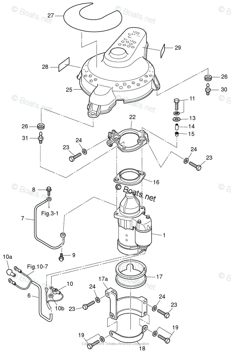 Tohatsu 2016 MD115A2 - TLDI Tohatsu OEM Parts Diagram for ELECTRIC