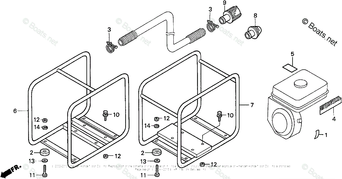 Honda Water Pumps Wp20x Acf6 Vin Wzbe 1000001 To Wzbe 1399999 Oem Parts Diagram For Frame