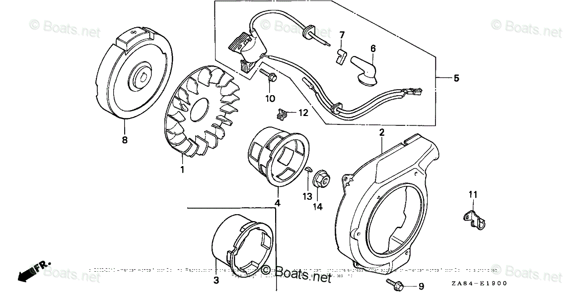 Honda Generators EX650 A VIN GE1001000001 OEM Parts Diagram for EX