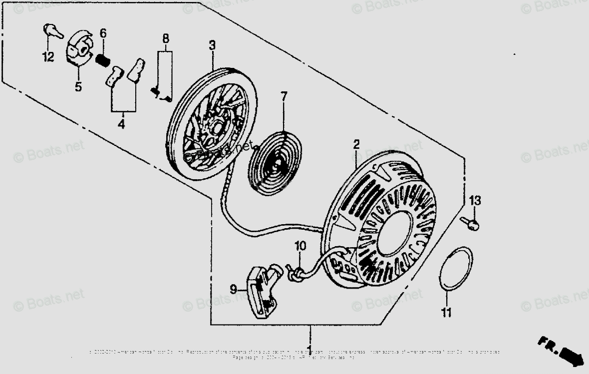 Honda Water Pumps Wmp20x A1 Vin Wmp20x 1000001 Oem Parts Diagram For Recoil Starter