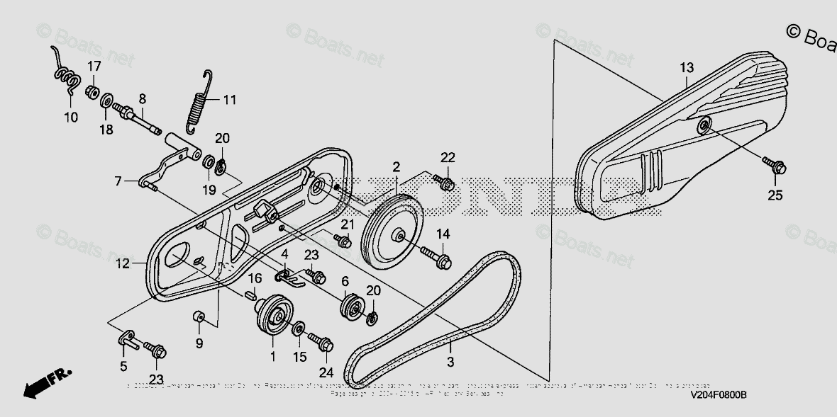 Honda Tillers FRC800 A VIN FAHJ1000001 OEM Parts Diagram for BELT