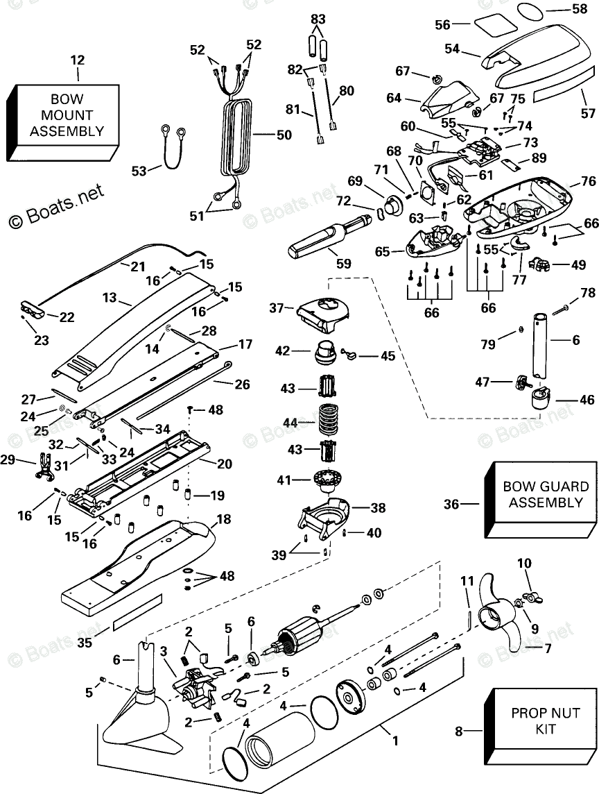 OMC Trolling Motor 12 Volt OEM Parts Diagram for INTRUDER 54HP | Boats.net