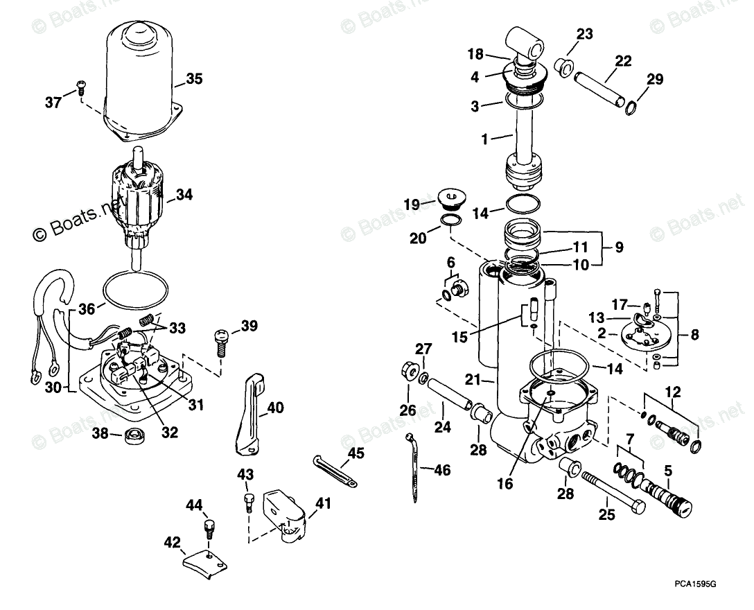 Evinrude Outboard 1999 OEM Parts Diagram for Power Trim/Tilt Hydraulic ...