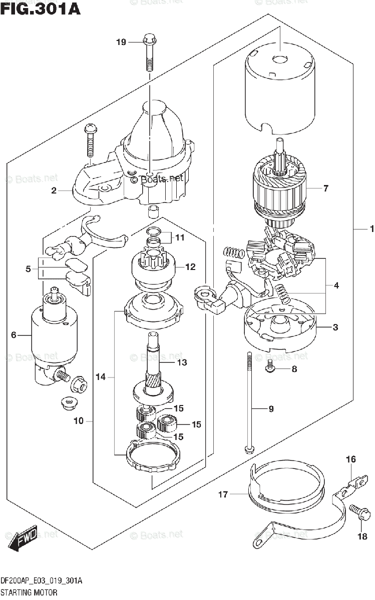 Suzuki Outboard Parts by Model DF 150AP OEM Parts Diagram for STARTING