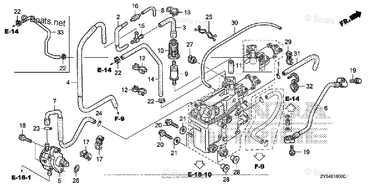 Honda Outboard 2006 OEM Parts Diagram for Fuel Pump + Fuel Hose | Boats.net