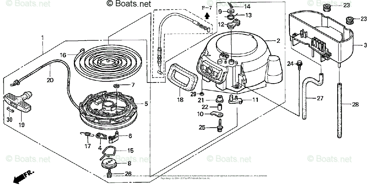 Honda Outboard Parts by HP & Serial Range 8HP OEM Parts Diagram for