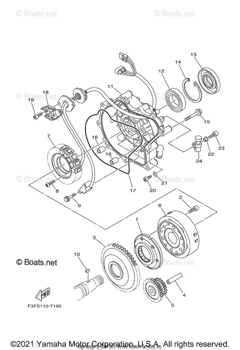 Yamaha Boats 2021 OEM Parts Diagram for Generator | Boats.net