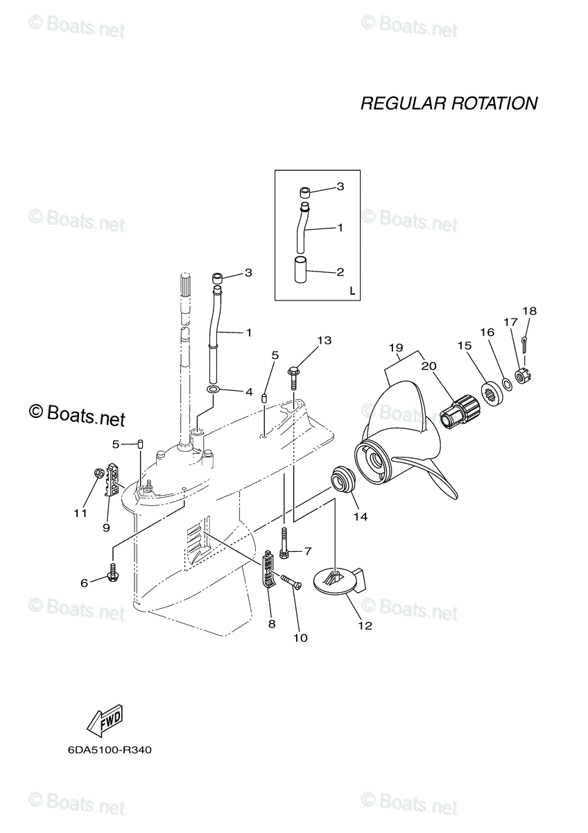 Yamaha Outboard 2021 OEM Parts Diagram for Lower Casing