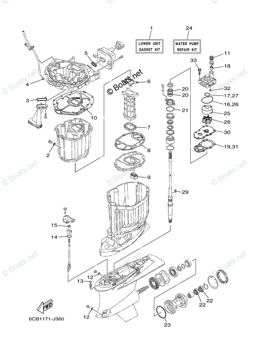 Yamaha Outboard 2015 OEM Parts Diagram for Repair Kit 2 | Boats.net