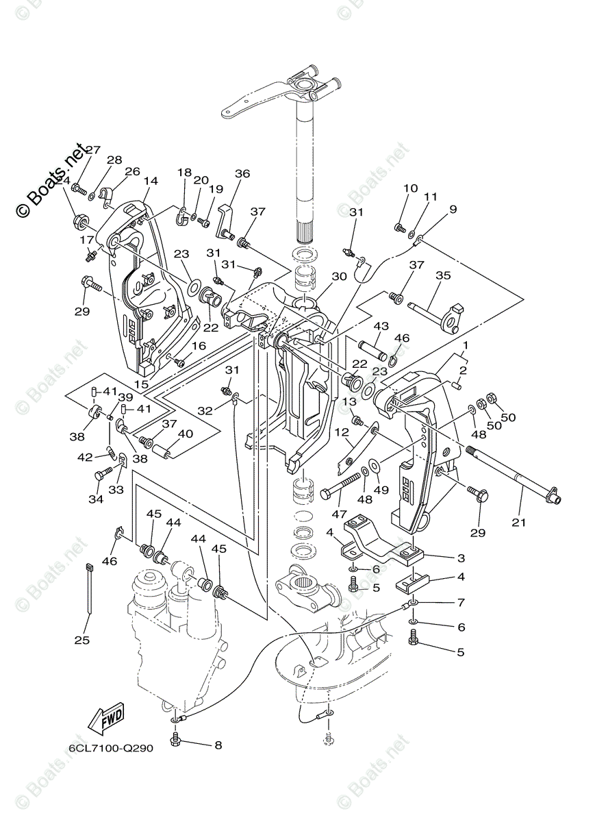 Yamaha Outboard 2016 OEM Parts Diagram for Bracket 1