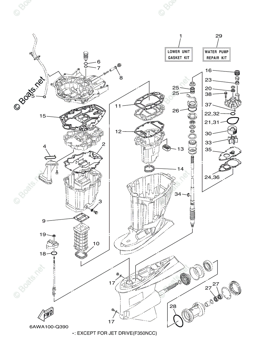 Yamaha Outboard 2017 OEM Parts Diagram for Repair Kit 2 | Boats.net