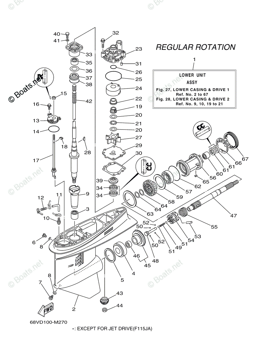 Yamaha Outboard 2013 OEM Parts Diagram for Lower Casing Drive 1 | Boats.net