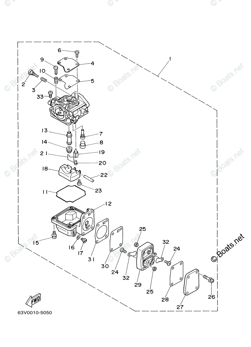 Yamaha Outboard 2003 Oem Parts Diagram For Carburetor 