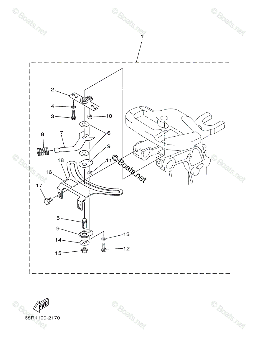 Yamaha Outboard 2005 OEM Parts Diagram for Steering Friction