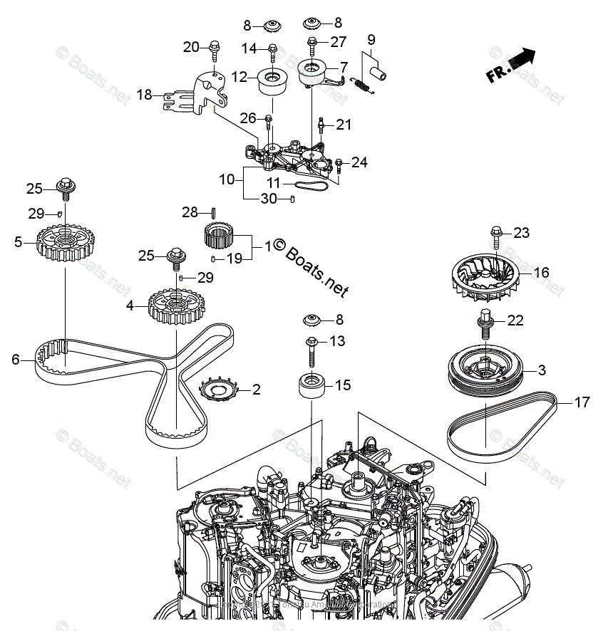 Tohatsu Outboard 2021 OEM Parts Diagram for TIMING BELT