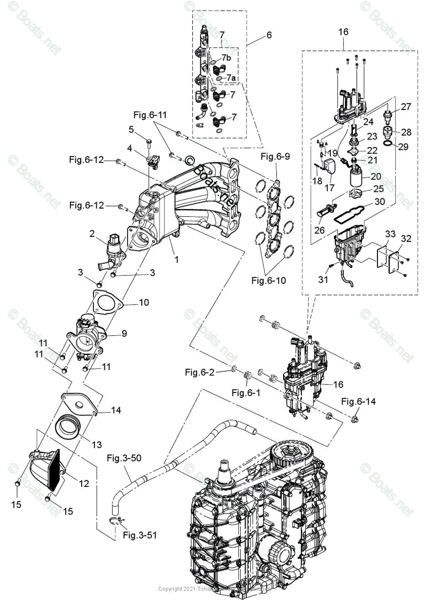 Tohatsu Outboard 2021 OEM Parts Diagram for INTAKE MANIFOLD