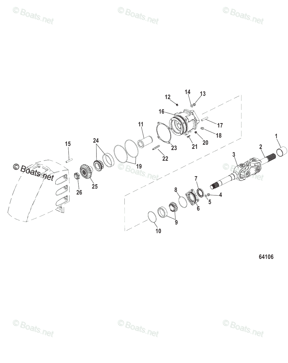 Mercruiser Sterndrive Outdrives OEM Parts Diagram for U Joint Assembly