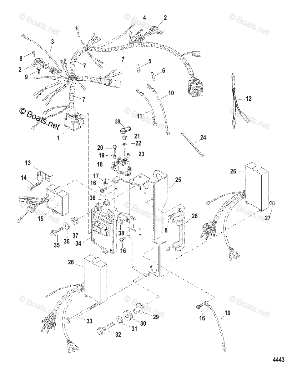 Mercury Sportjet Jet Drive 210HP OEM Parts Diagram for Electrical ...