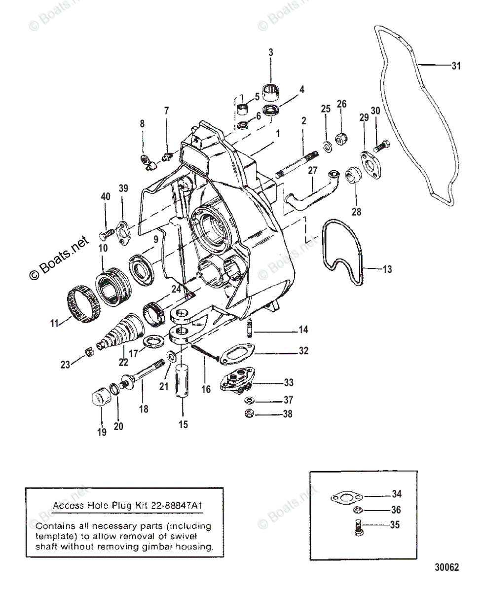 Mercruiser Sterndrive Transoms OEM Parts Diagram for GIMBAL HOUSING ...