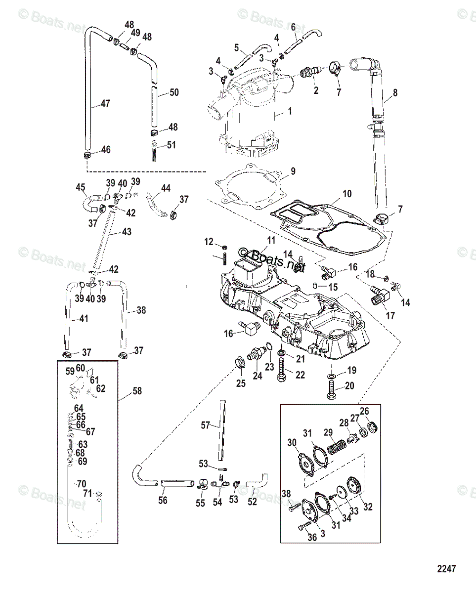 Mercury Sportjet Jet Drive 250HP OEM Parts Diagram for Expansion