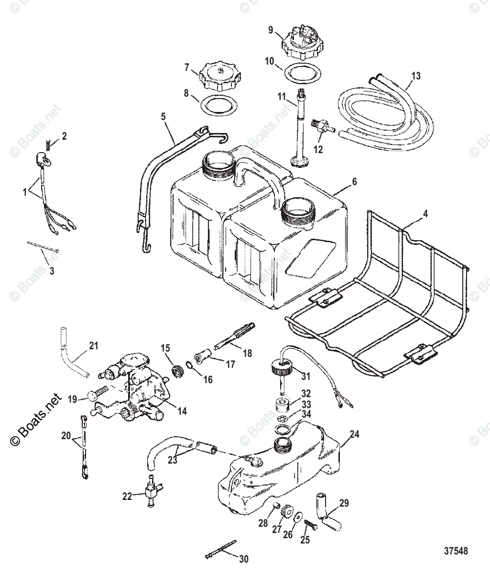 Mercury Outboard 150HP OEM Parts Diagram for Oil Injection Components ...