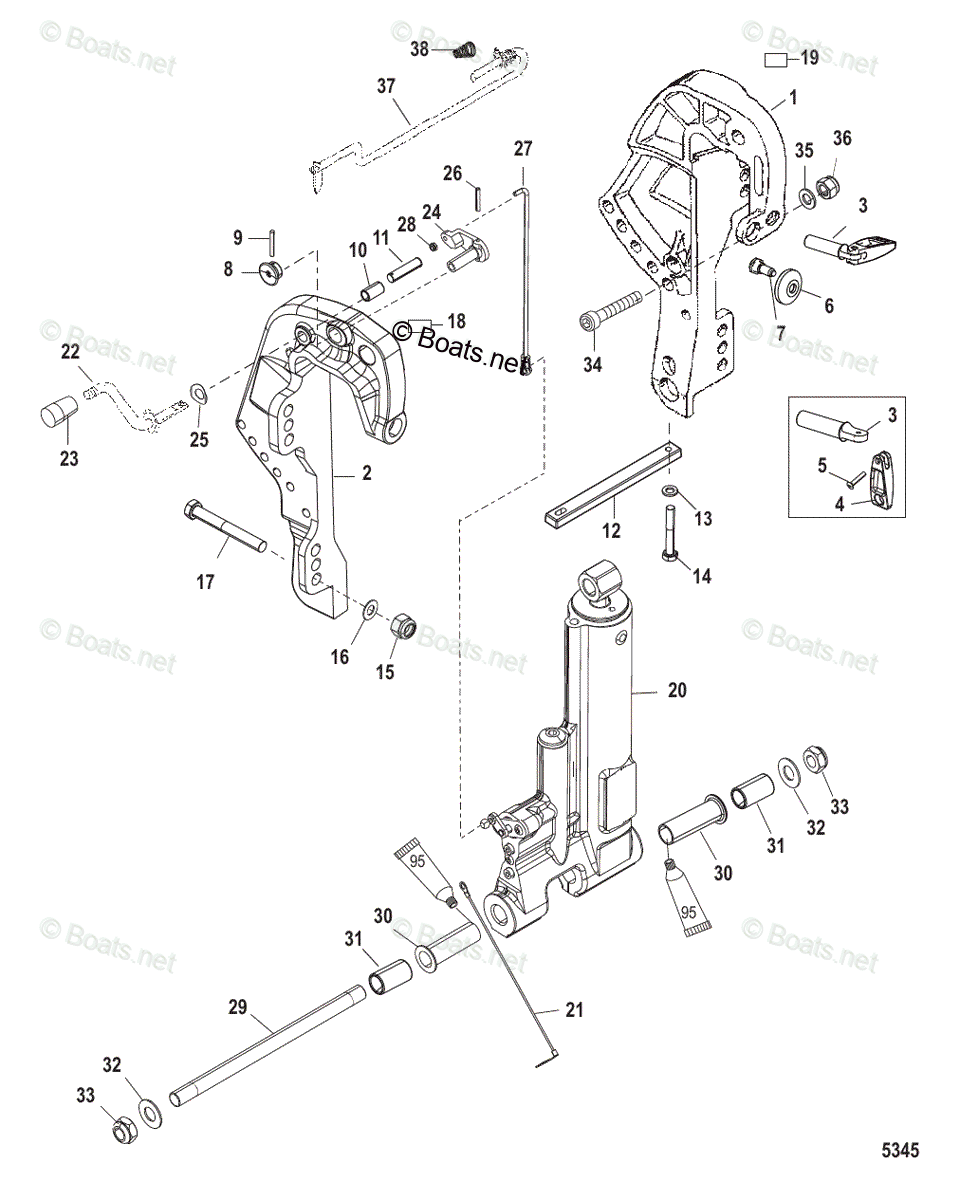 Mercury Outboard 50HP OEM Parts Diagram for CLAMP BRACKET | Boats.net