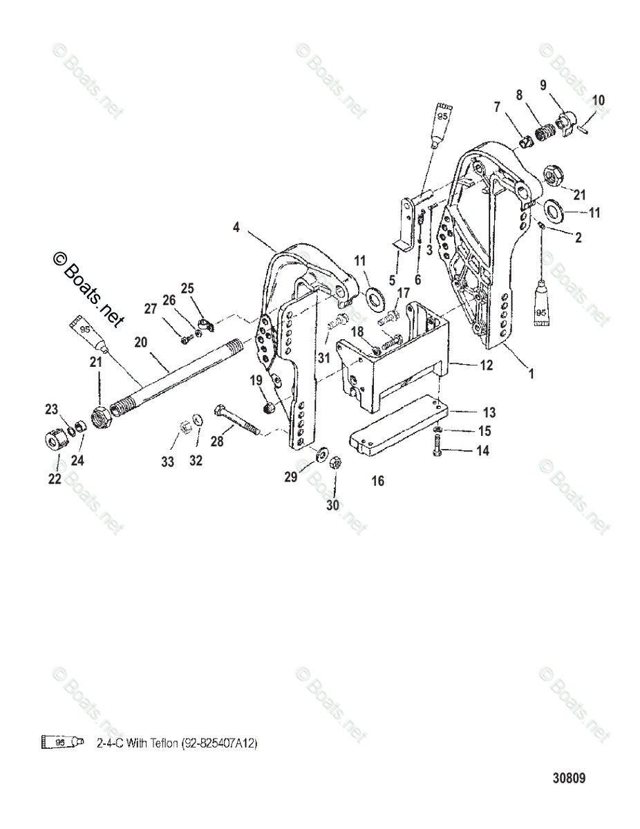 Mercury Outboard 50hp Oem Parts Diagram For Transom Bracket 2945