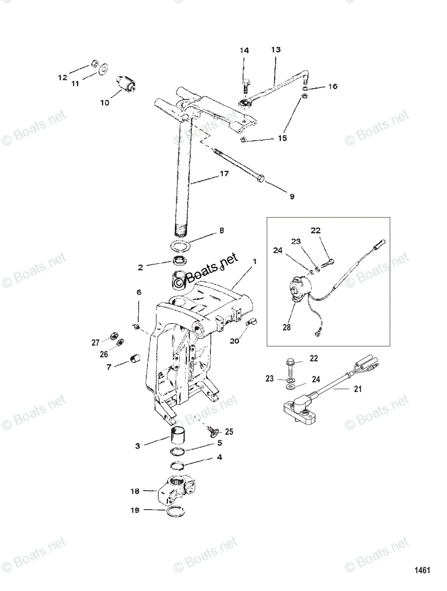 Mercury Outboard 200HP OEM Parts Diagram for SWIVEL BRACKET(LONG ...