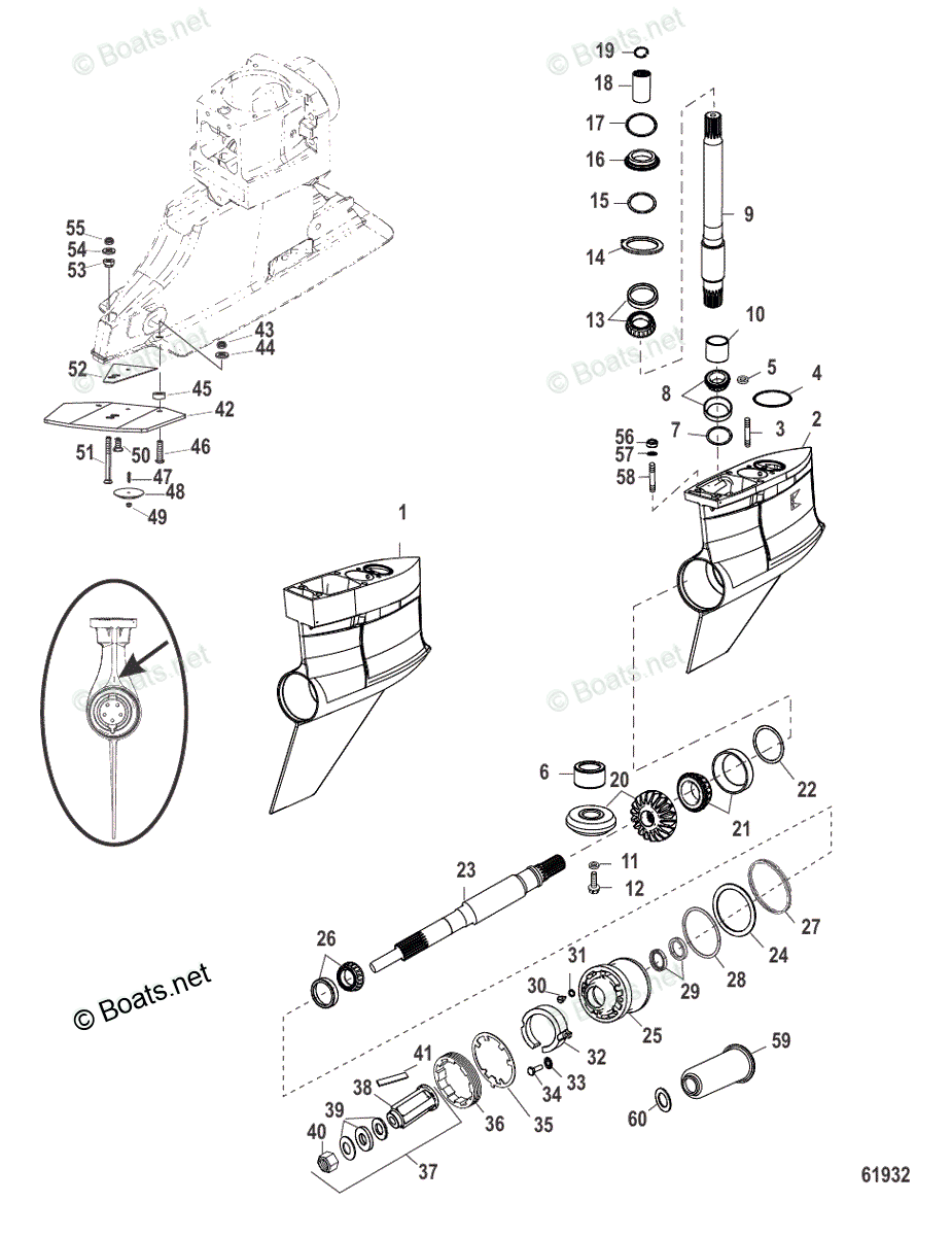 Mercruiser Sterndrive Outdrives OEM Parts Diagram for Gear Housing