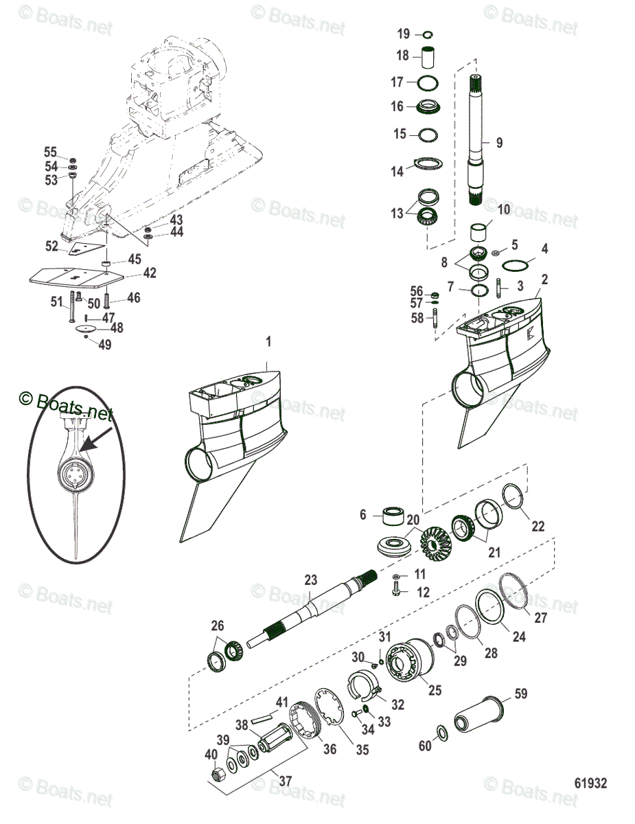 Mercruiser Sterndrive Outdrives OEM Parts Diagram For Gear Housing ...