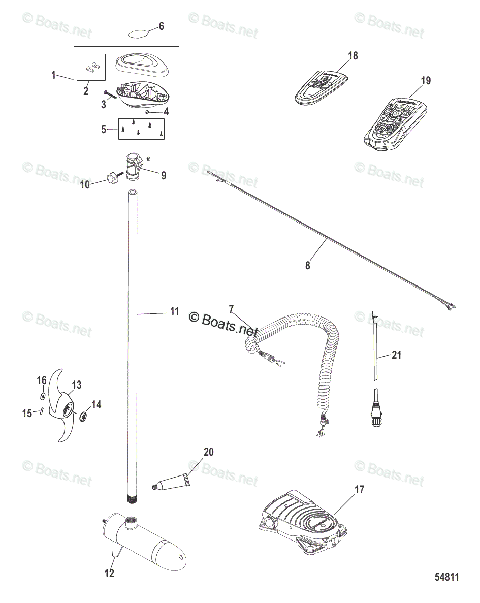 Trolling Motor Xi5 Series OEM Parts Diagram for