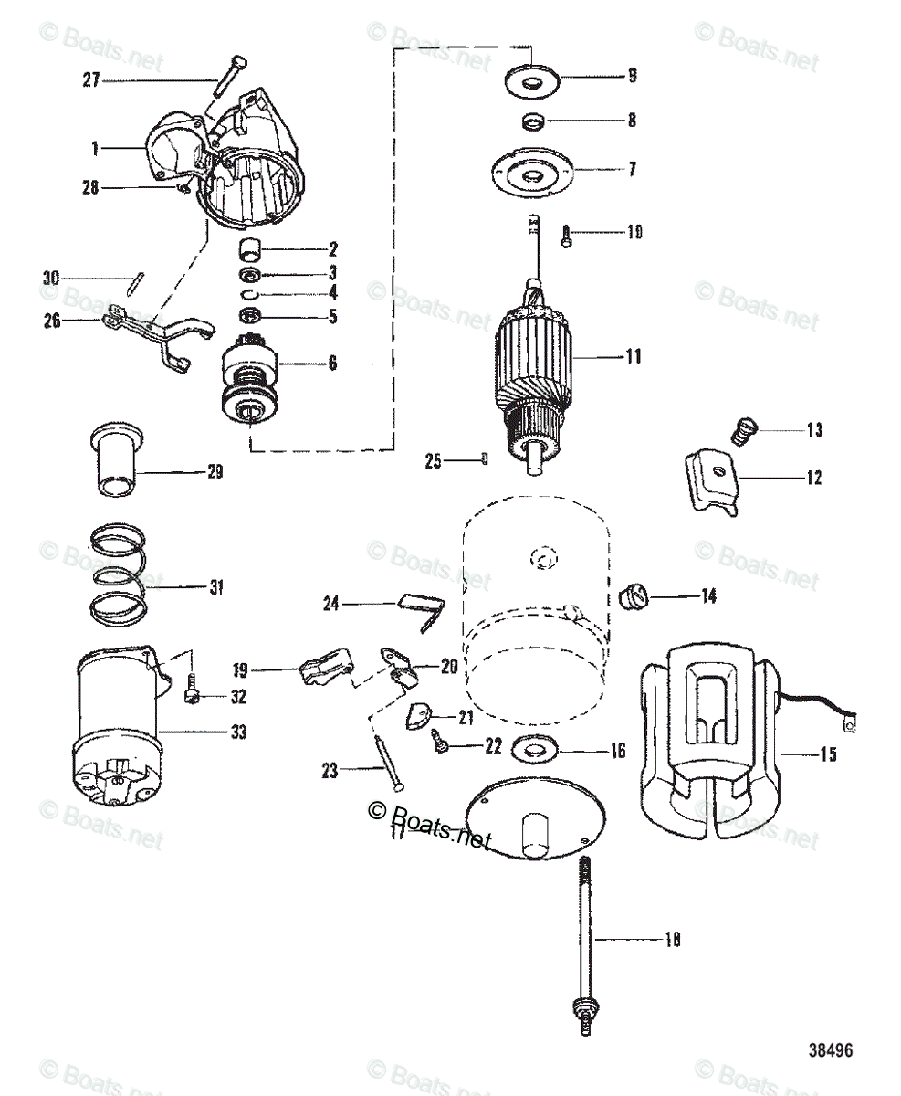 Mercruiser Sterndrive Gas Engines OEM Parts Diagram For STARTER MOTOR ...