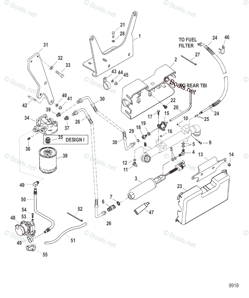 Mercruiser Sterndrive Gas Engines OEM Parts Diagram for FUEL PUMP AND ...