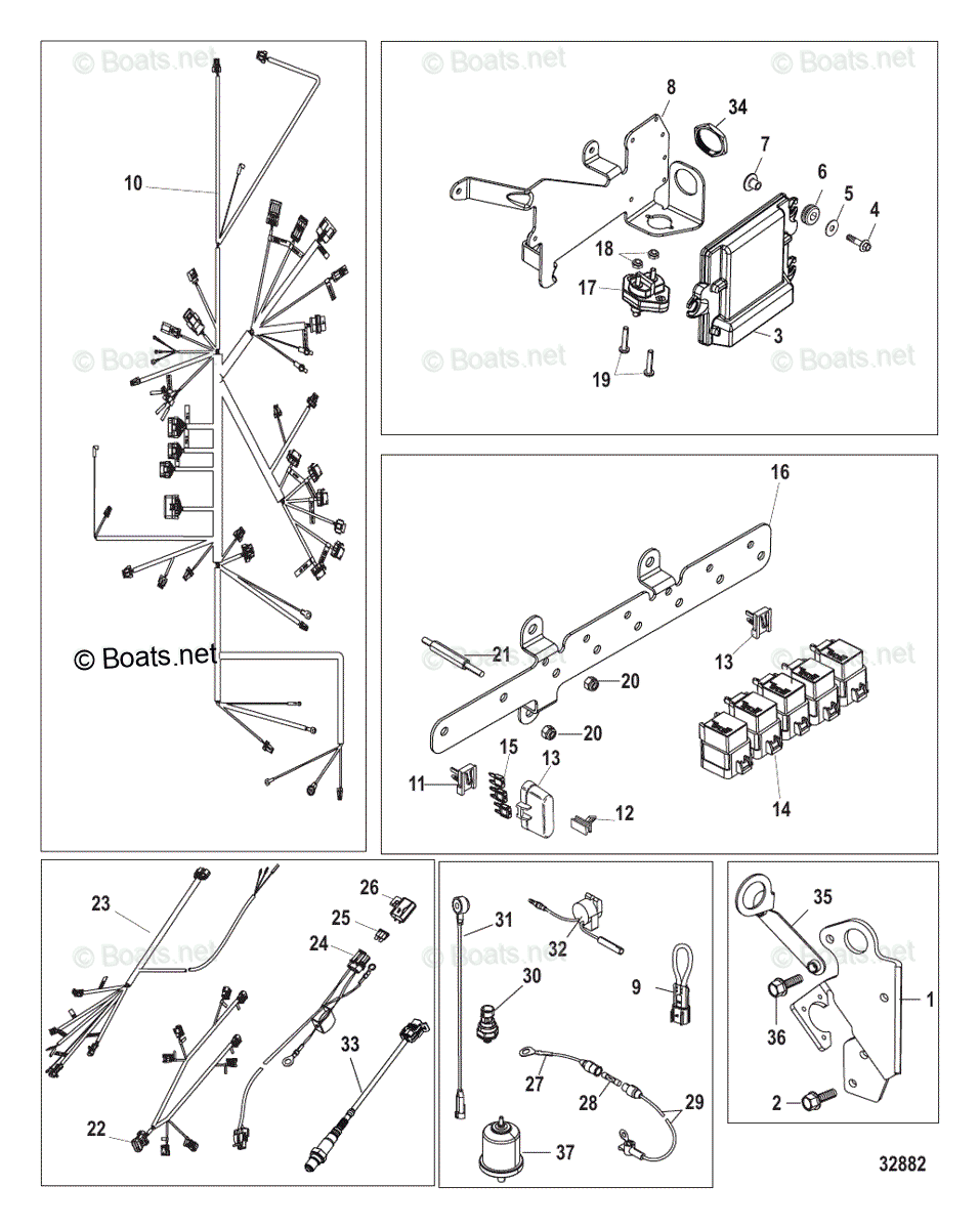 Mercruiser Inboard Gas Engines OEM Parts Diagram for Electrical