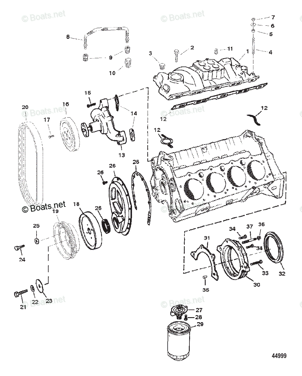 Mercruiser Inboard Gas Engines OEM Parts Diagram For INTAKE MANIFOLD ...