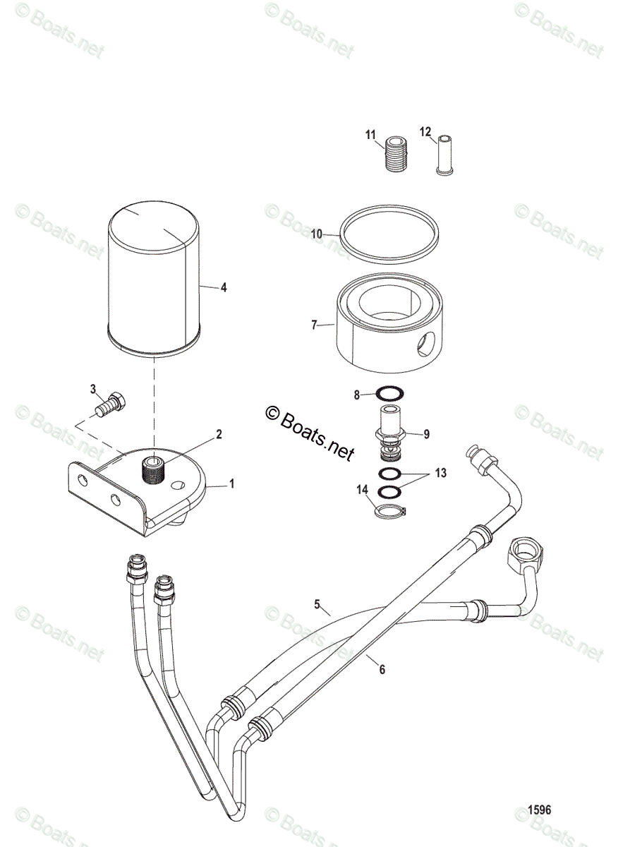 Mercruiser Sterndrive Gas Engines OEM Parts Diagram for REMOTE OIL