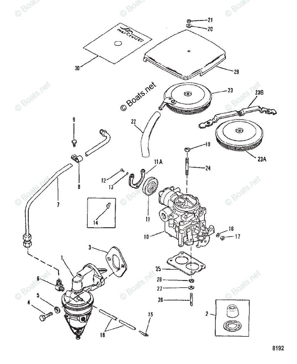 Mercruiser Sterndrive Gas Engines OEM Parts Diagram for FUEL PUMP AND ...