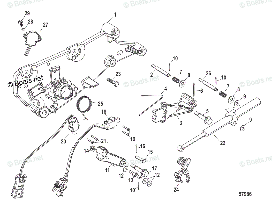 Mercruiser Sterndrive Gas Engines OEM Parts Diagram for SHIFT BRACKET ...